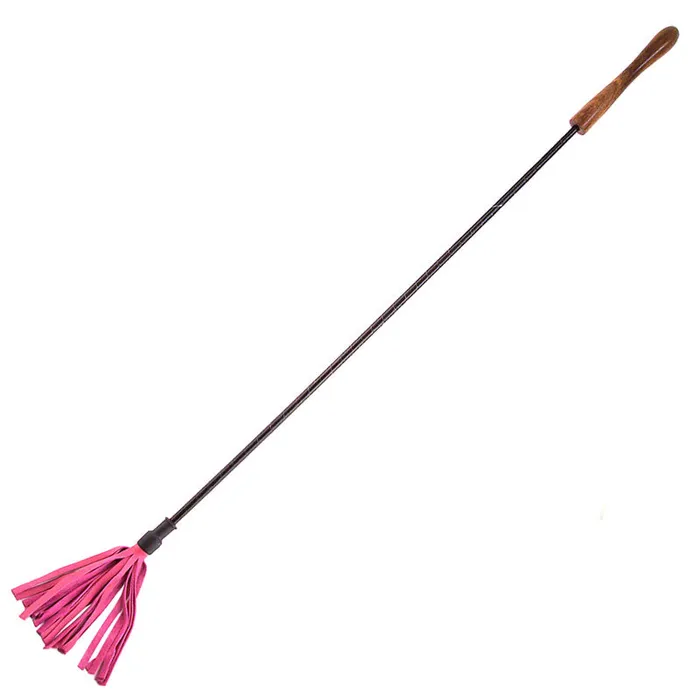 Rouge Garments Vibrators Rouge Garments Riding Crop With Wooden Handle Pink
