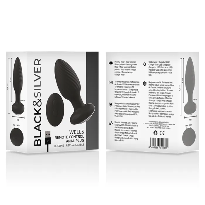 Anal | Black&Silver Plug Anale Vibrante e Roteante con Telecomando Wireless