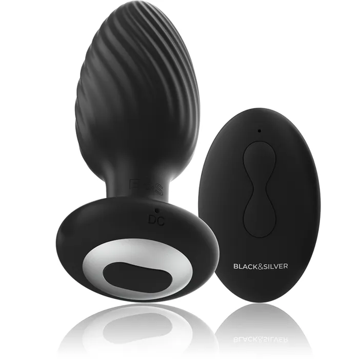 Anal | Black&Silver Plug Anale Vibrante e Roteante con Telecomando Wireless