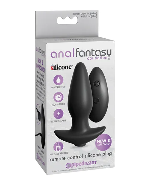 Anal Fantasy Collection Anal Anal Fantasy Collection Remote Control Silicone Plug Black