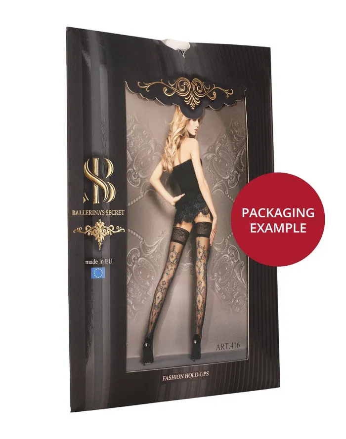 Ballerina - Fantasy Hold Ups Juliette Naadkousen - 20 denier - Zwart | Ballerina Male Sex Toys