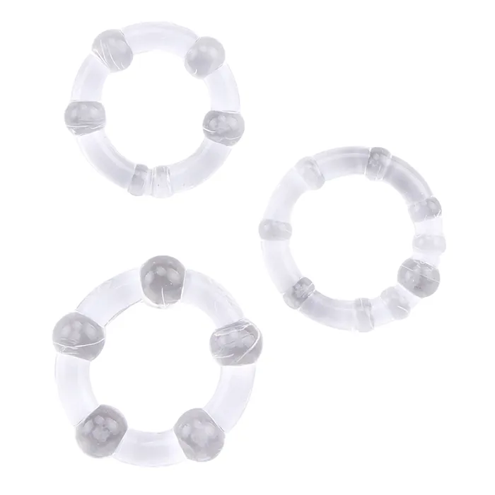 Chisa Anal GK Power Beaded Cockringen Set 3 stuks Transparant