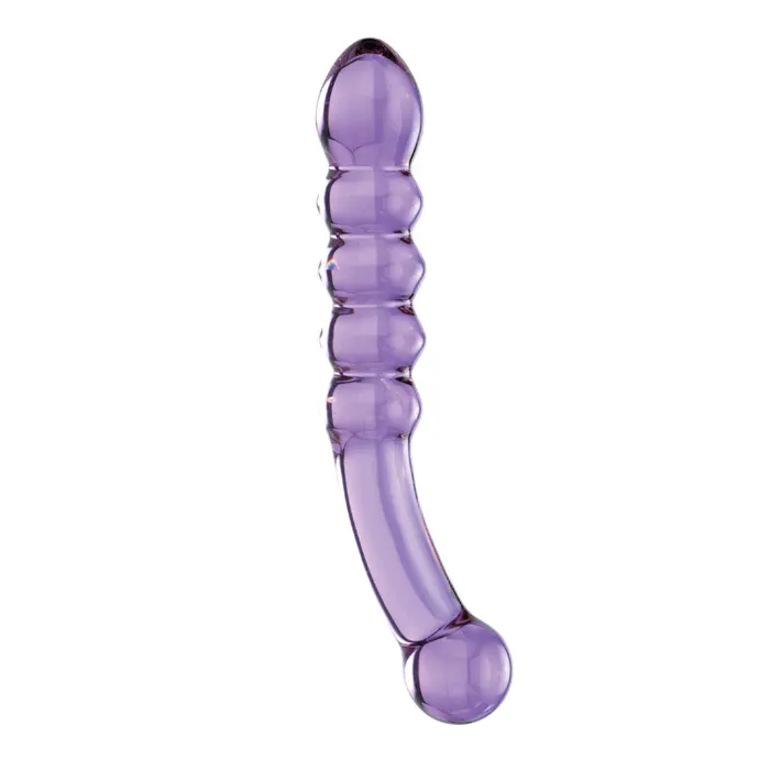 Dildos | Glas Purple Rain Ribbed Dildo