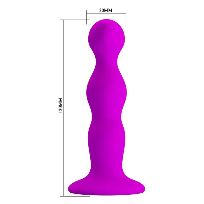 Female Sex Toys | Pretty Love Dildo anale ondulato in silicone con ventosa - Viola