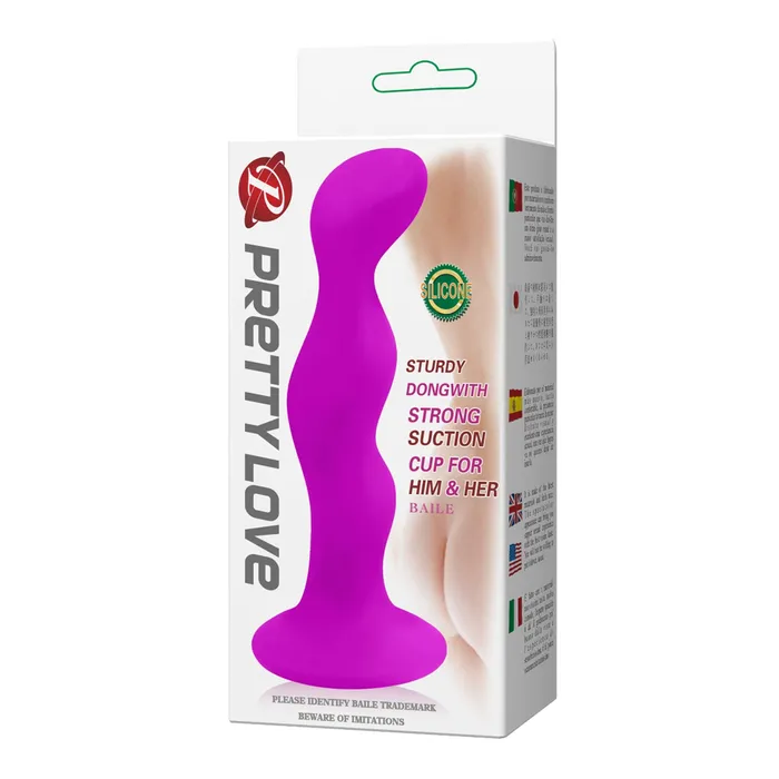 Female Sex Toys | Pretty Love Dildo anale ondulato in silicone con ventosa - Viola