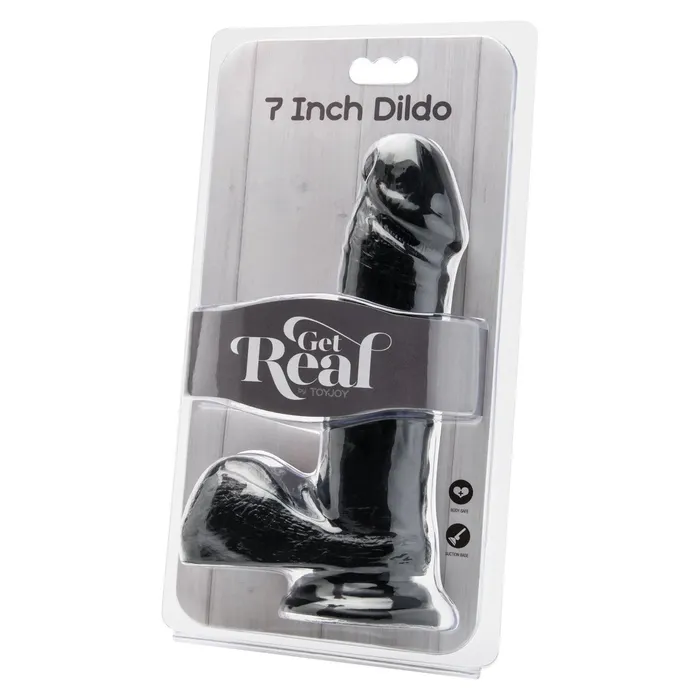 Get Real Female Sex Toys | Fallo Ultrarealistico con ventosa e testicoli in tecnologia Vital-Skin - 18cm - Nero