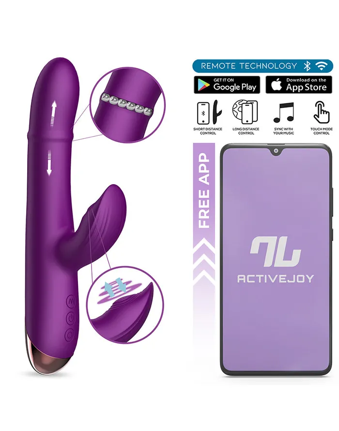 Intoyou Intoyou Sendel Rabbit Vibrator met Bewegende Kralenring en App Control Paars Female Sex Toys Intoyou Intoyou Sendel Rabbit Vibrator met Bewegende Kralenring en App Control Paars Female Sex Toys