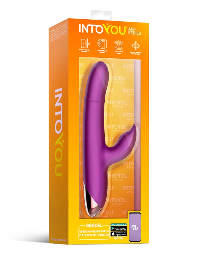 Intoyou Intoyou - Sendel - Rabbit Vibrator met Bewegende Kralenring en App Control - Paars | Female Sex Toys