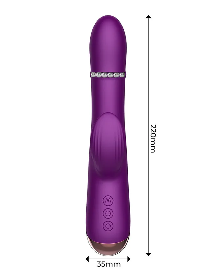 Intoyou Intoyou - Sendel - Rabbit Vibrator met Bewegende Kralenring en App Control - Paars | Female Sex Toys