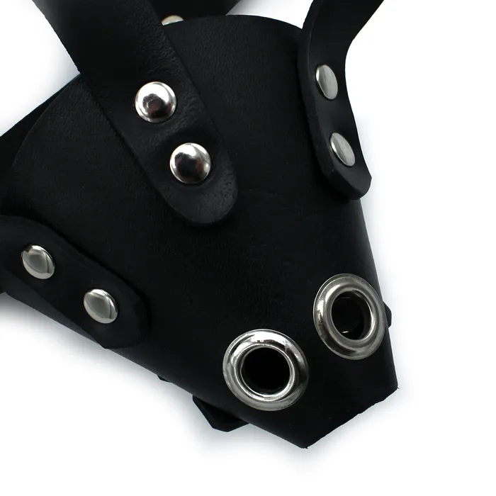 Kiotos - Zwart Lederen Hondenmasker met Oren en Snuit | Kiotos Vibrators