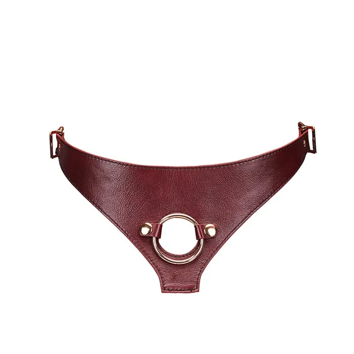 Liebe Seele - Wine Red Exclusief Leren Strap-On Harnas | Liebe Seele Female Sex Toys