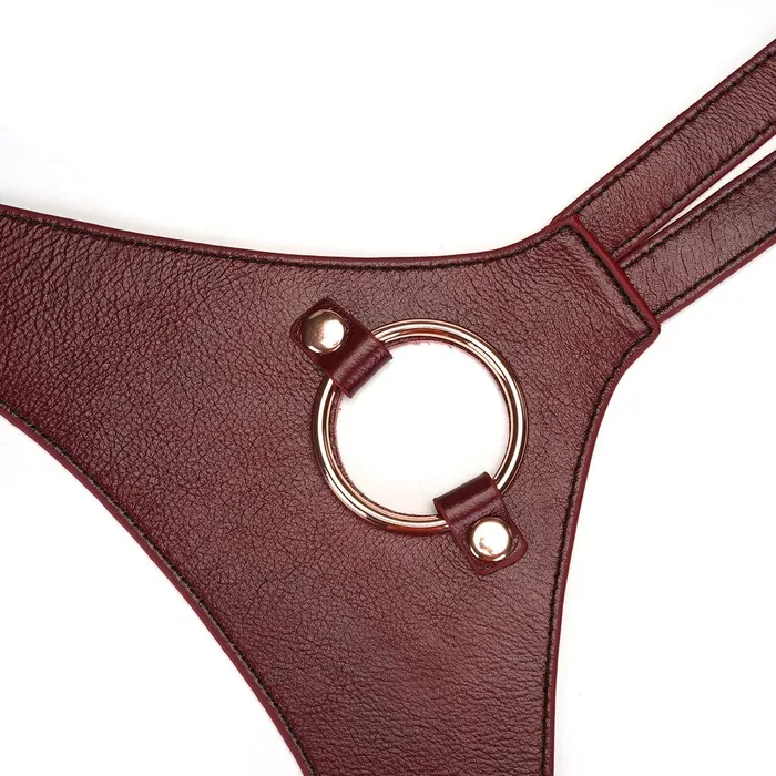 Liebe Seele - Wine Red Exclusief Leren Strap-On Harnas | Liebe Seele Female Sex Toys