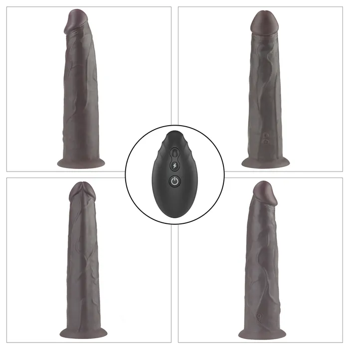 Lovetoy Female Sex Toys | Fallo Ultra Realistico con 10 modalità di vibrazione e rotazione - Silicone, Comando Wireless - Nero, 9''