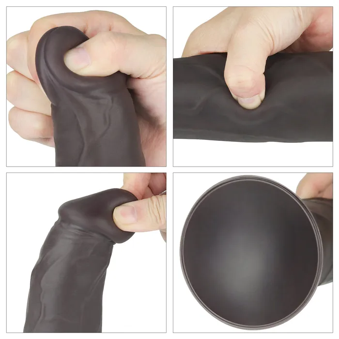 Lovetoy Female Sex Toys | Fallo Ultra Realistico con 10 modalità di vibrazione e rotazione - Silicone, Comando Wireless - Nero, 9''