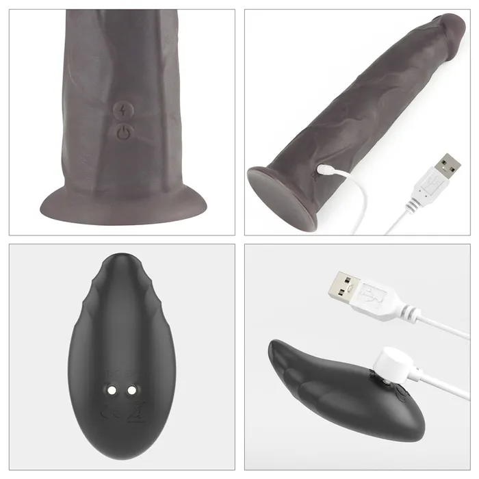 Lovetoy Female Sex Toys | Fallo Ultra Realistico con 10 modalità di vibrazione e rotazione - Silicone, Comando Wireless - Nero, 9''