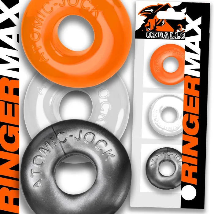 Oxballs - Ringer MAX - Cockring - 3 stuks - Transparant/Metallic/Oranje | Oxballs (D) Vibrators
