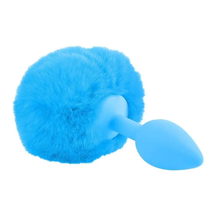 Pipedream Anal Neon Bunny Tail Azzurro Mini plug anale con pon pon