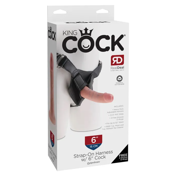 Pipedream Female Sex Toys King Cock Strap on Harness with 6 Inch Cock