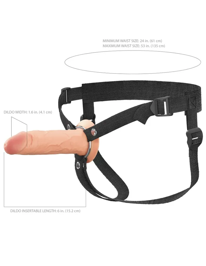 Pipedream Female Sex Toys | Pipedream - Fantasy X-Tensions - Strap-on met Holle Dildo - 15 cm - Lichte Huidskleur