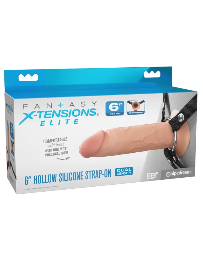 Pipedream Female Sex Toys | Pipedream - Fantasy X-Tensions - Strap-on met Holle Dildo - 15 cm - Lichte Huidskleur