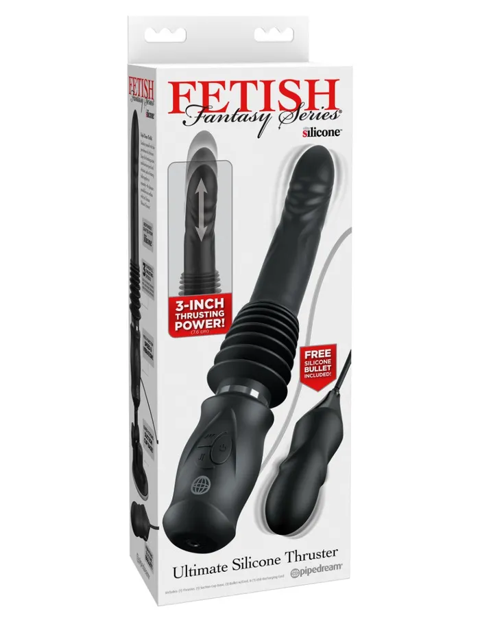 Pipedream Female Sex Toys | Pipedream - Fetish Fantasy - Ultimate Silicone Thruster - Stotende Vibrator met Handvat - Zwart