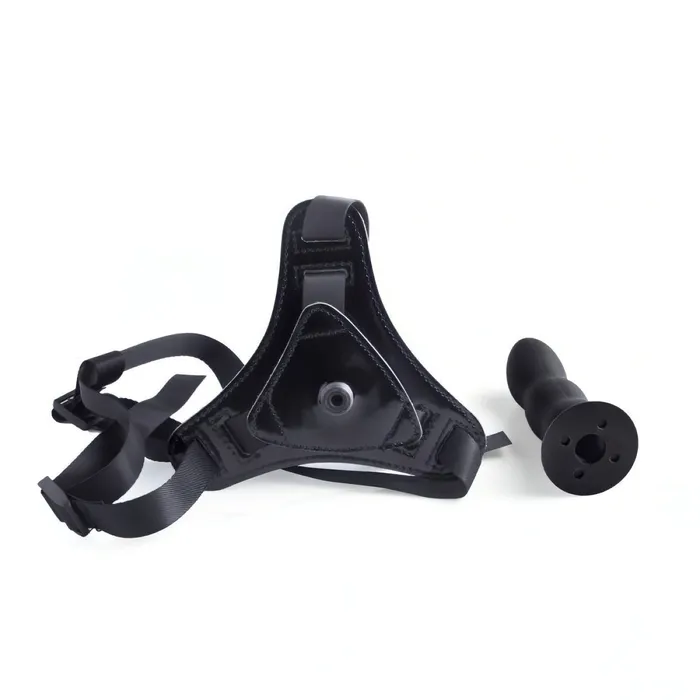 Strap-on nero in silicone con sistema Hung-In - 5'', Nero | Toyz4lovers Female Sex Toys