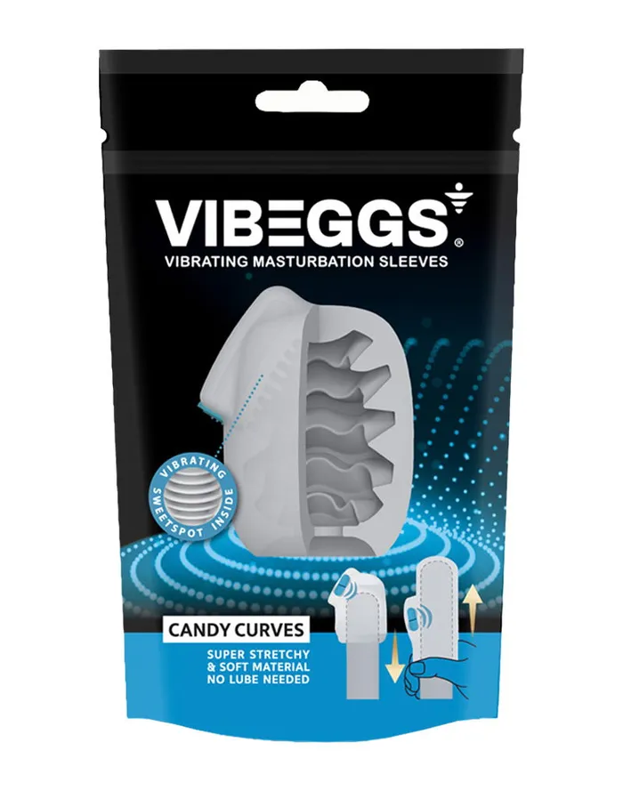 VIBEGGS VIBEGGS - Candy Curves - Vibrerende Masturbatie Sleeve èn Vinger Vibrator - Wit | Female Sex Toys