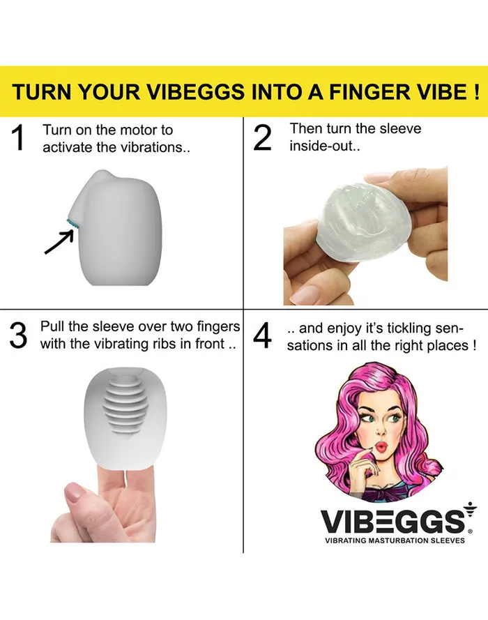 VIBEGGS VIBEGGS - Candy Curves - Vibrerende Masturbatie Sleeve èn Vinger Vibrator - Wit | Female Sex Toys