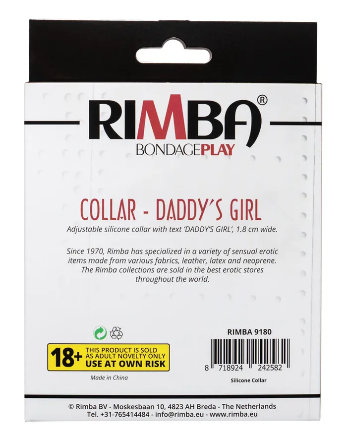 Vibrators | Rimba Rimba - Halsband - Collar Met Tekst - DADDY'S GIRL - Siliconen - Zwart