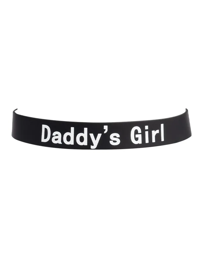 Vibrators | Rimba Rimba - Halsband - Collar Met Tekst - DADDY'S GIRL - Siliconen - Zwart