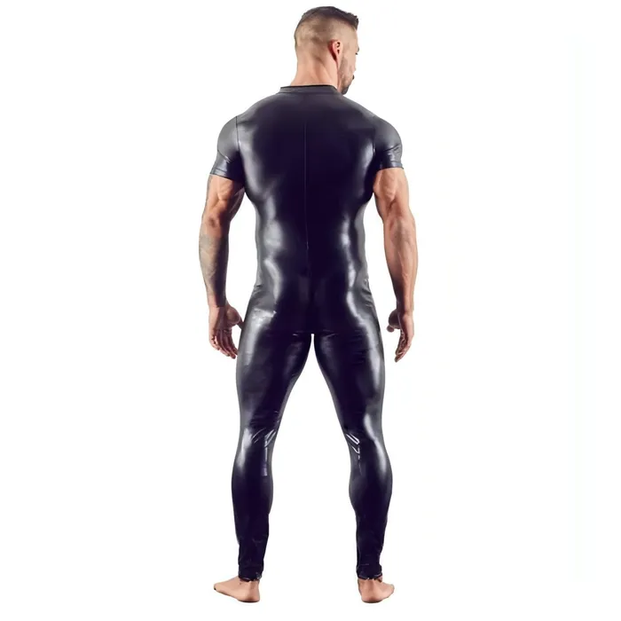 Vibrators | Svenjoyment Jumpsuit Uomo Nero Lucida con ZIP a 3 versi - Taglia M