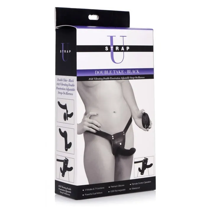 XR Brand Female Sex Toys Double Take 10X Double Penetration Vibrating Strapon Harness