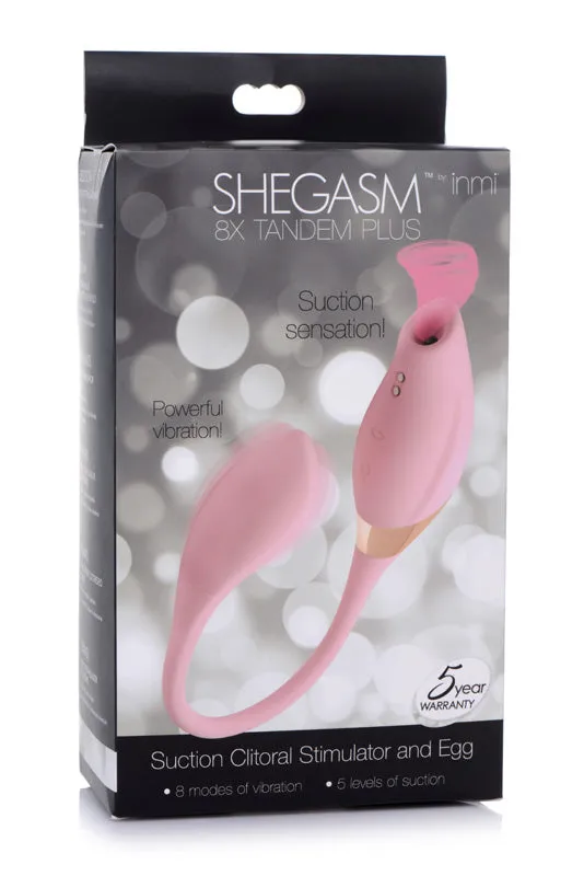XR Brand Female Sex Toys Shegasm 8X Tandem Plus Silicone Suction Clitoral Stimulator and Egg XR Brand Female Sex Toys Shegasm 8X Tandem Plus Silicone Suction Clitoral Stimulator and Egg